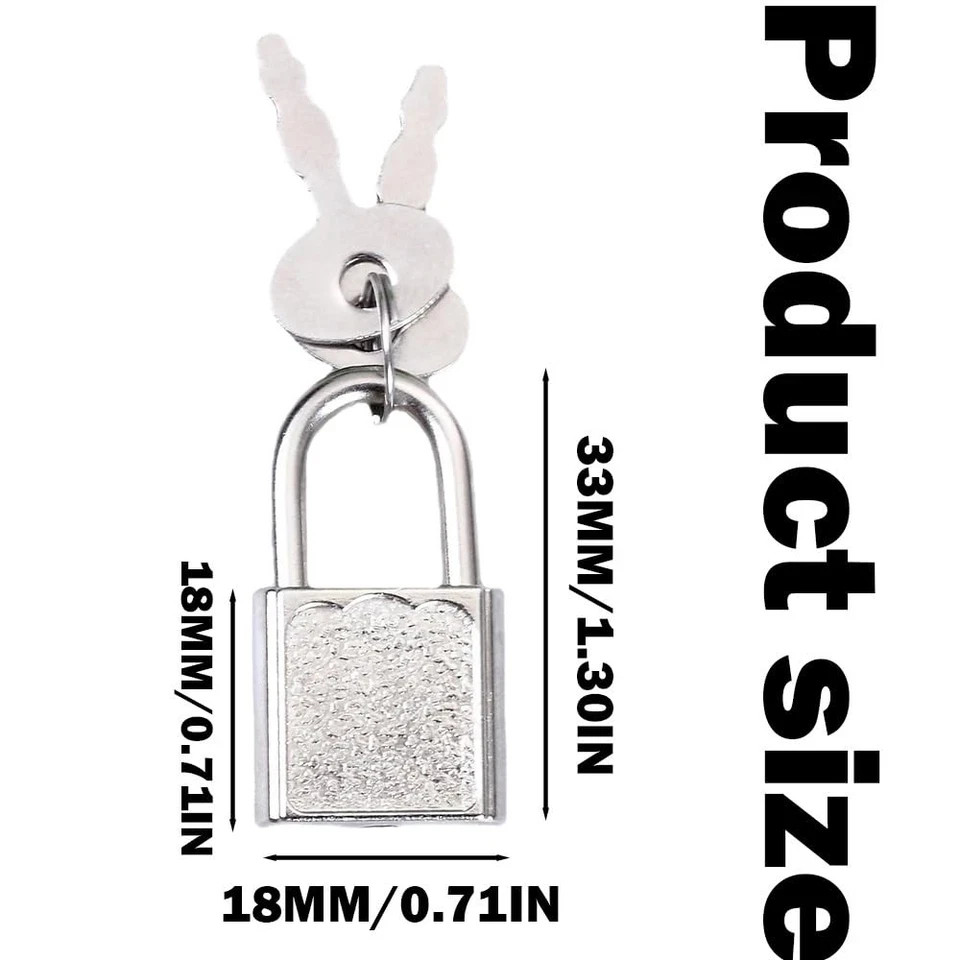 10Pcs Mini Cute Diary Padlock, Tiny Luggage Lock with Keys, Small Locks for J...
