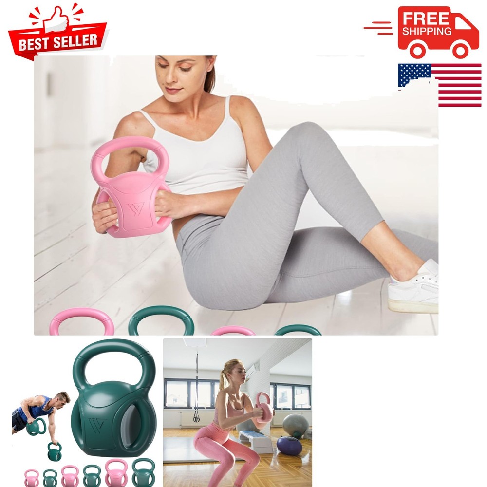 Durable 10 LB Three Handle Kettlebell for Strength Training & Core Workouts