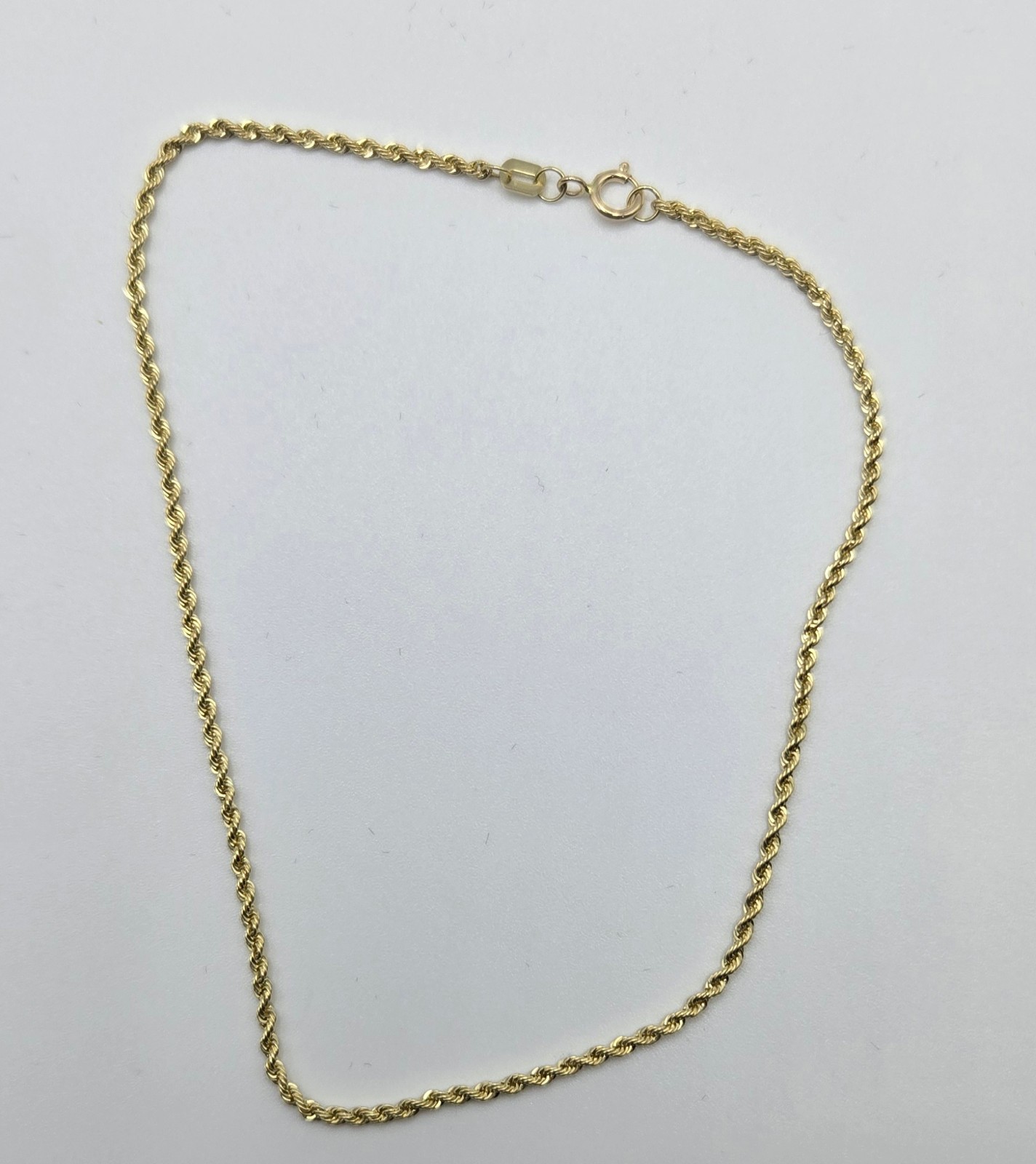 10K Gold 1.5mm Diamond Cut Rope Link Bracelet, 6in, 6.5in, 7in Italy