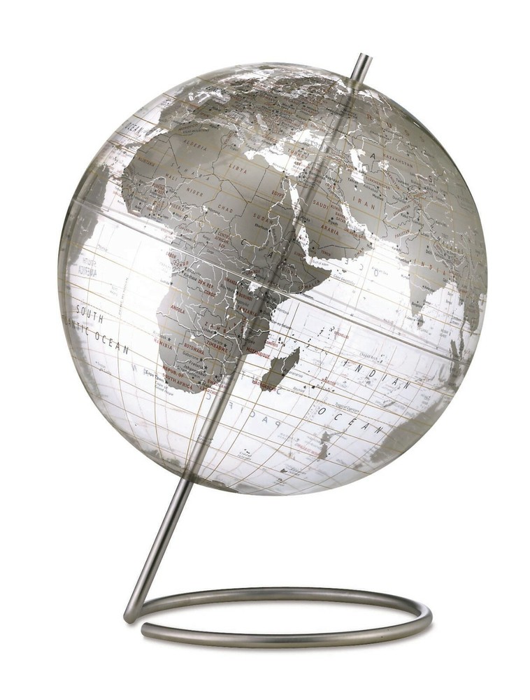 Silver Crystal Marquise Desktop World Globe