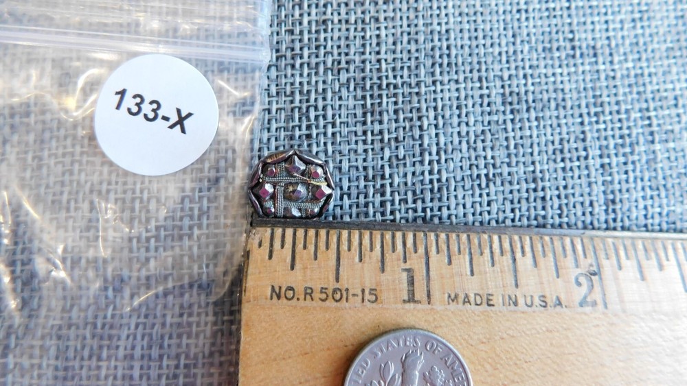 Antique Vtg Steel Cup Button with String Thread Aprx: 9/16" #133-X