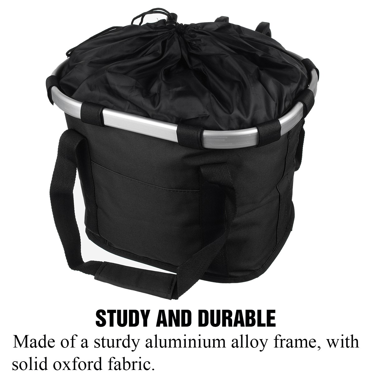 Bicycle Basket Folding Bike Front Handlebar Carrier Storage Bag Large Capacity