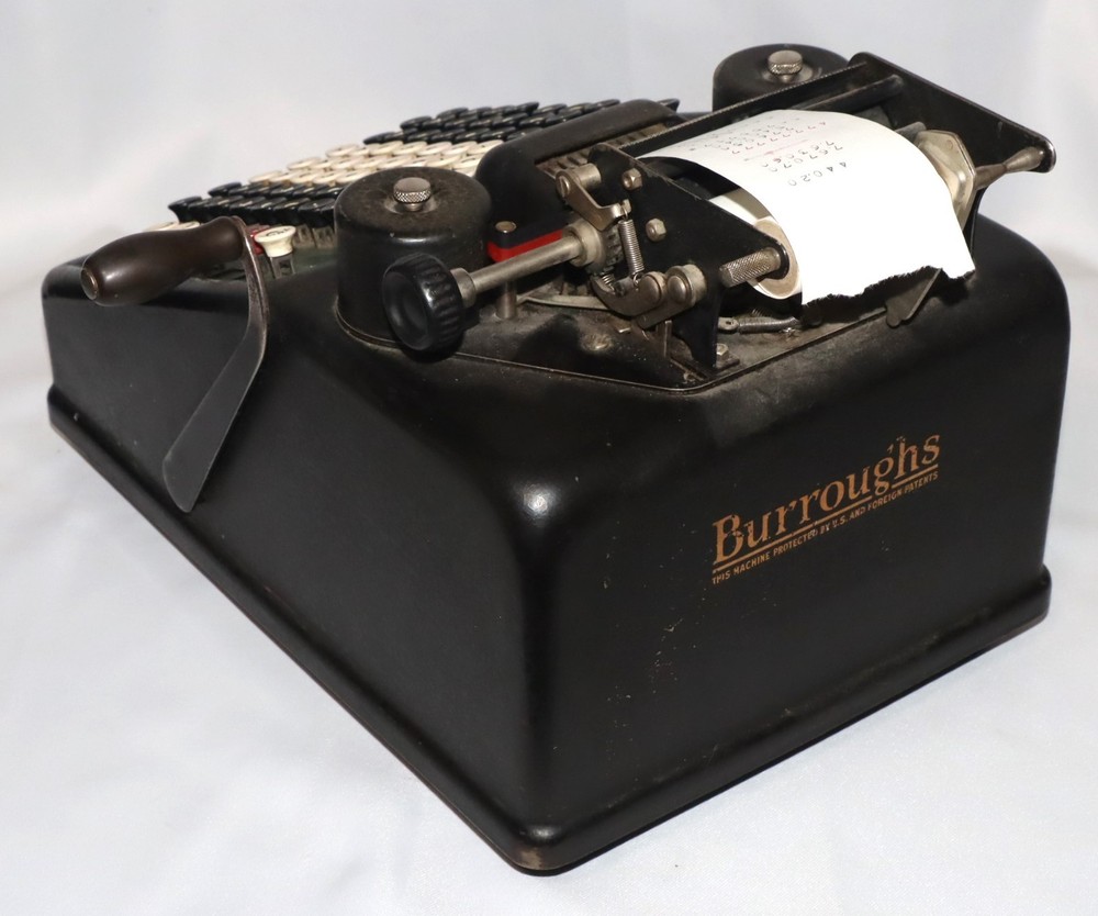 Vintage Burrough's Portable 8 Column Adding Machine - Fun Collector's Item