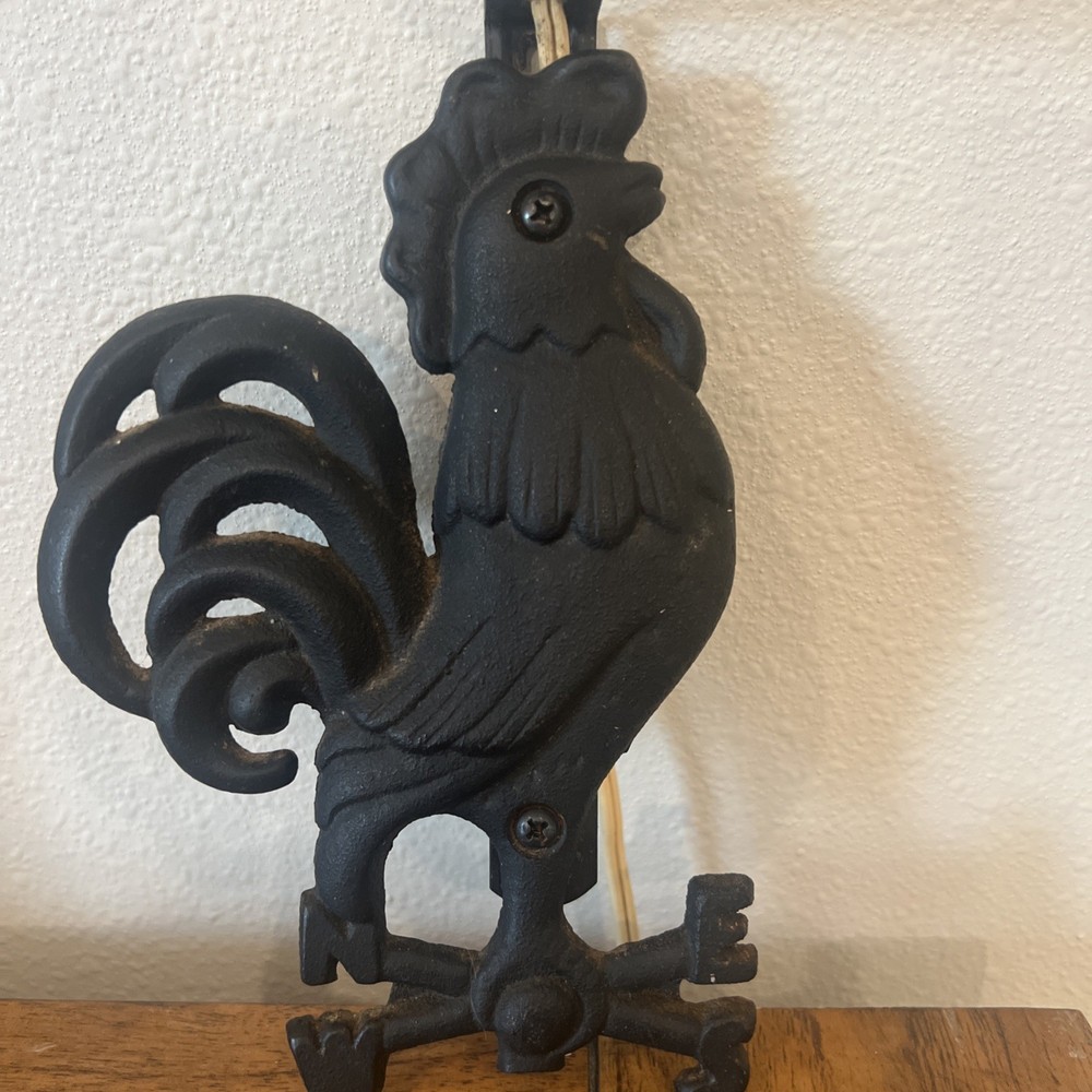 Iron Rooster Wall Sconce