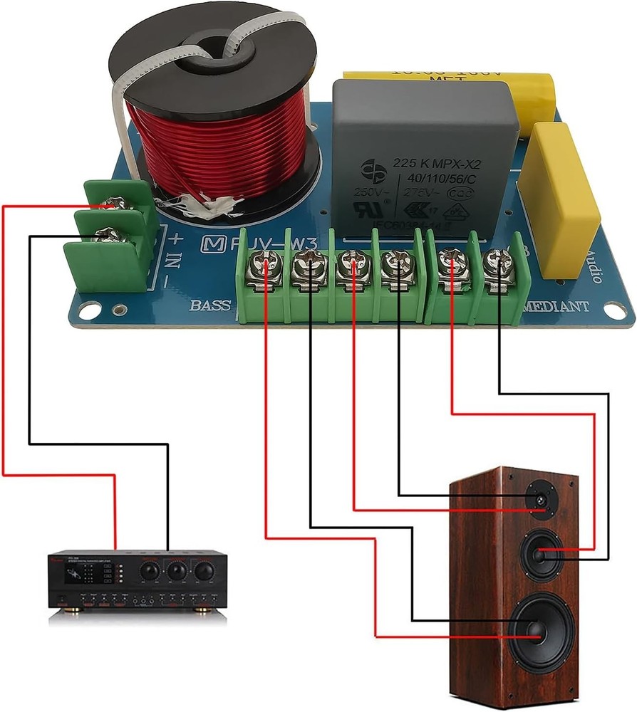 200W 3-Way Passive Crossover – Elevate Your HiFi Speakers, 4-8 Ohm Compatibility