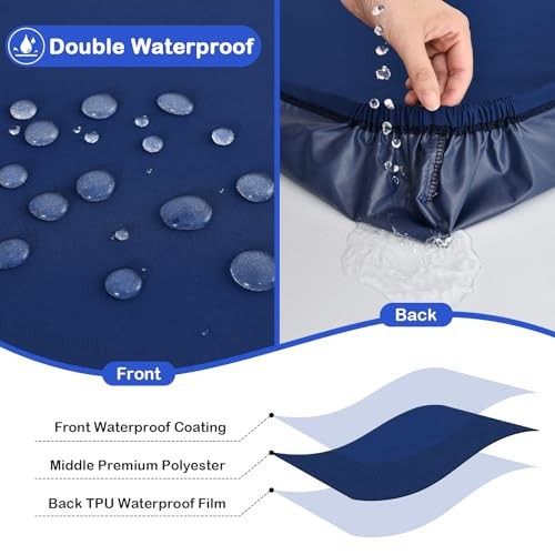 Rectangle Waterproof Fitted Tablecloth 30x60 60" x 30" (Rectangular) Navy Blue