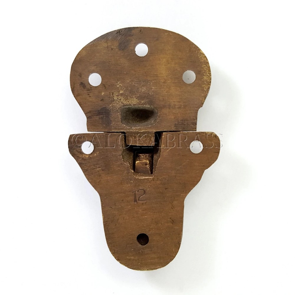 2 solid brass large Trunk Catch Hasp latch for Suitcase box old Style Lock 8.5cm