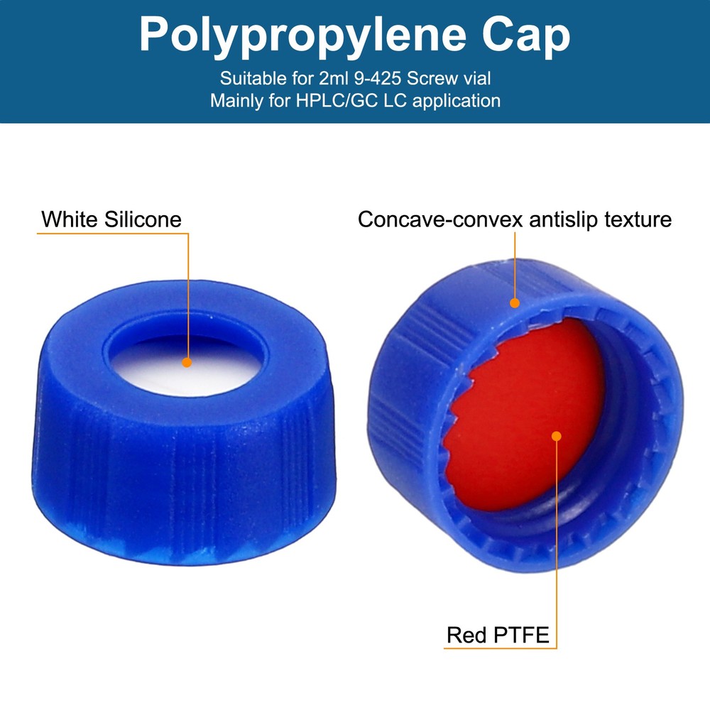 2ml Self-Sampler Vial, 500pcs Red Patch PTFE & White Silicone Sets