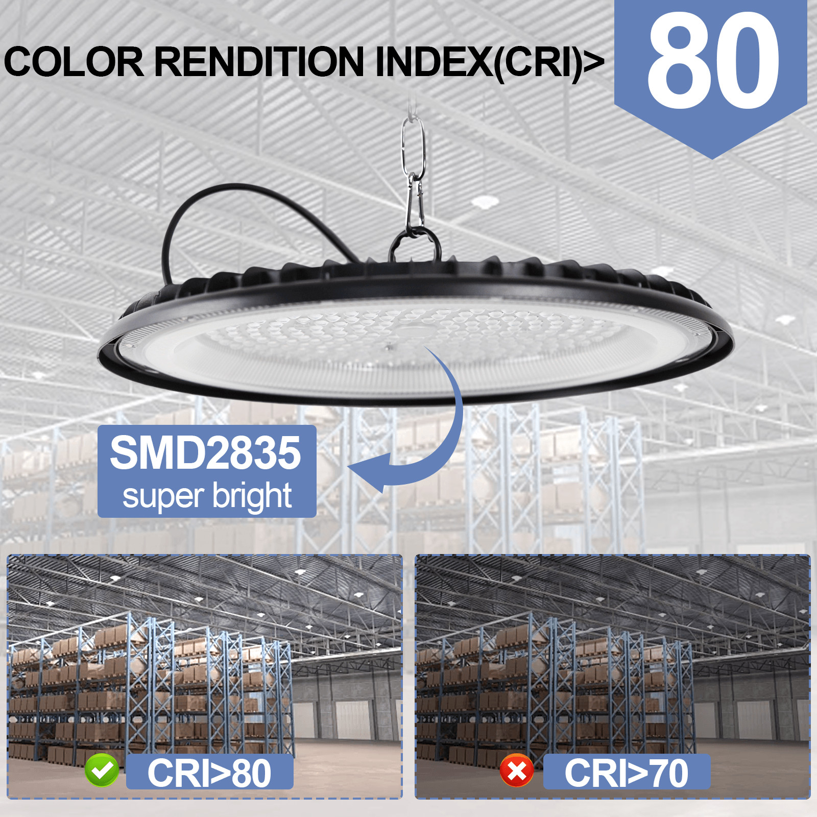 10 Pack 500W UFO LED High Bay Light Industrial Factory Warehouse Shop Commercial