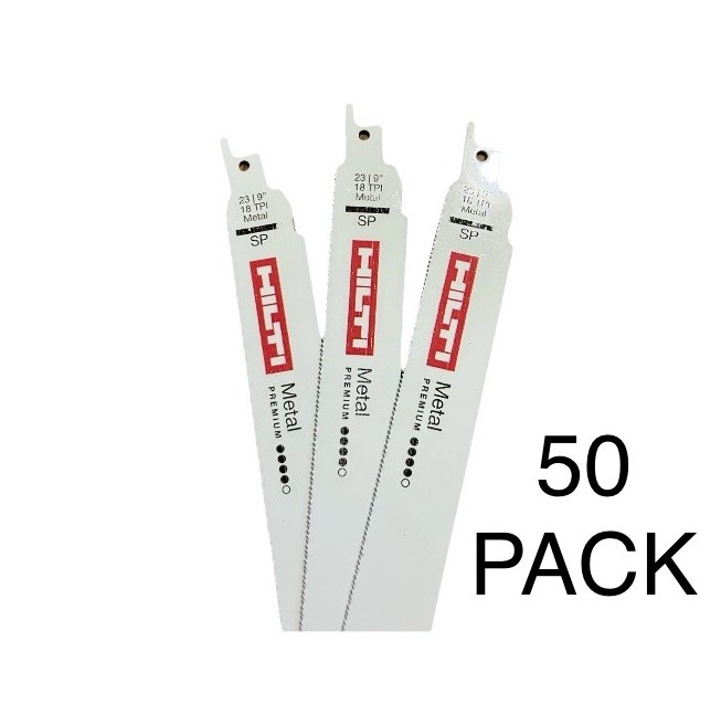 50 Pack Reciprocating Saw Blades 9” 18 TPI HILTI For All Standard Sawzalls