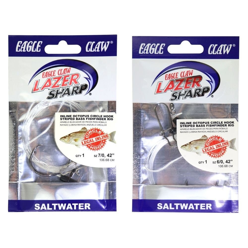 Eagle Claw Lazer Sharp Oct Circle Hook Rig Platinum Black