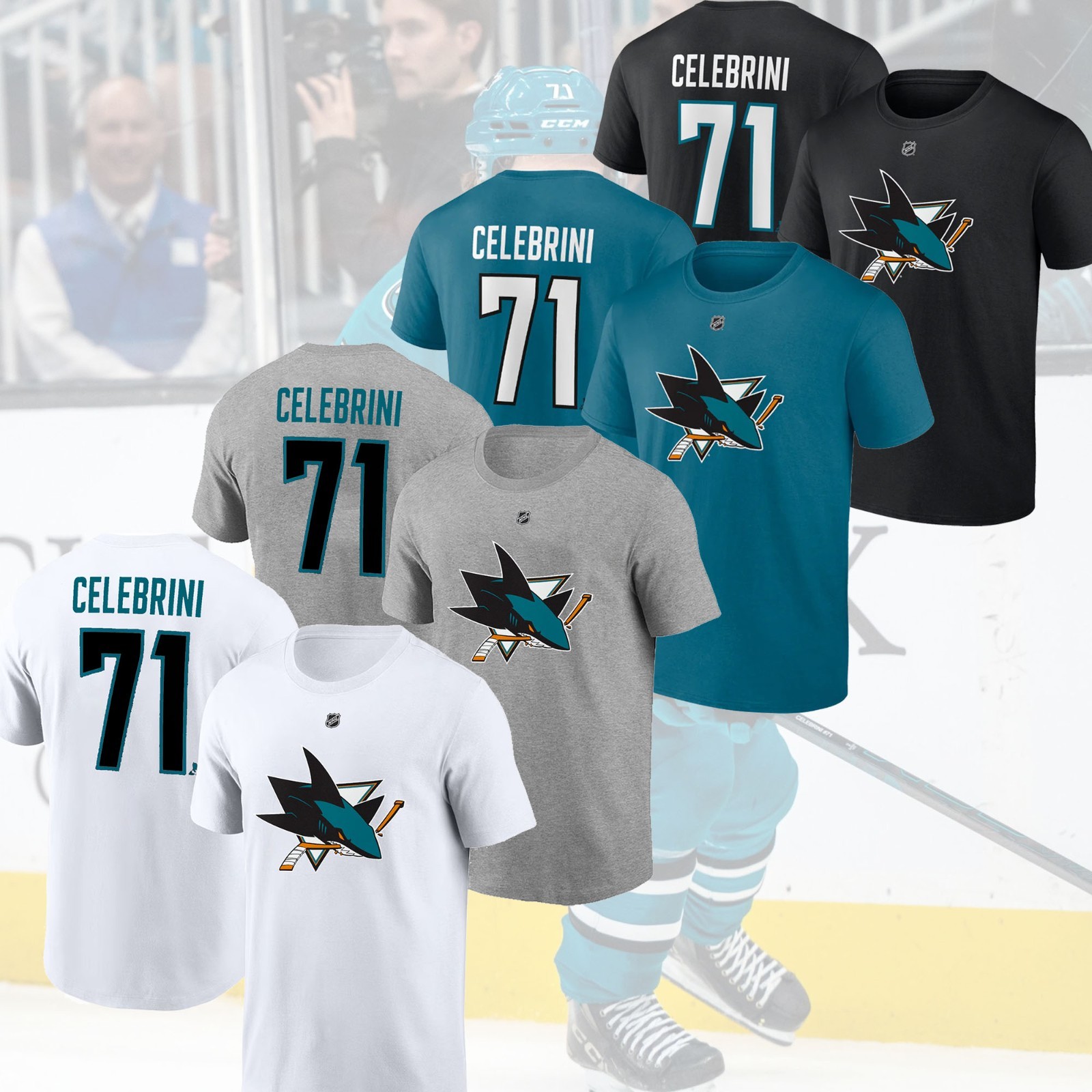 HOT ITEM! Macklin Celebrini #71 San Jose Sharks 2025 Name & Number Fan Gifts
