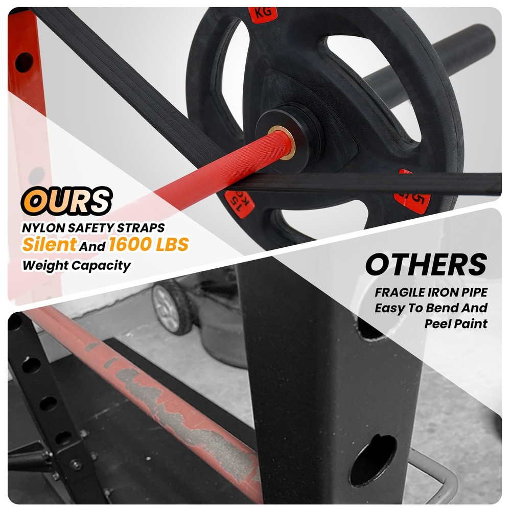 Power Cage, 1600LBS Multi-Functional Power Rack w/LAT Pulldown Workout Home Gym