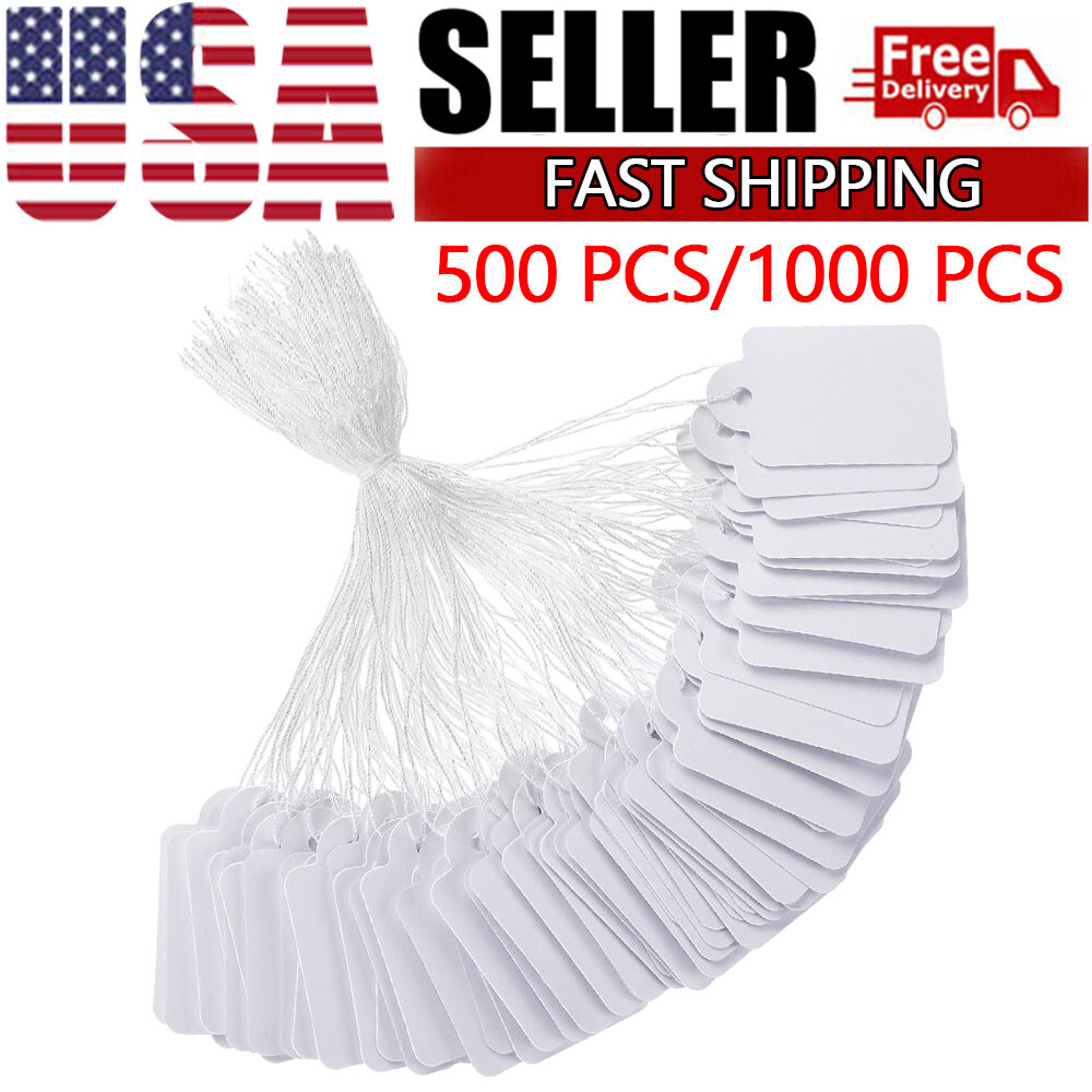 500/1000pcs White Marking Tags Pricing Display Tags Writable Label Hang Tag