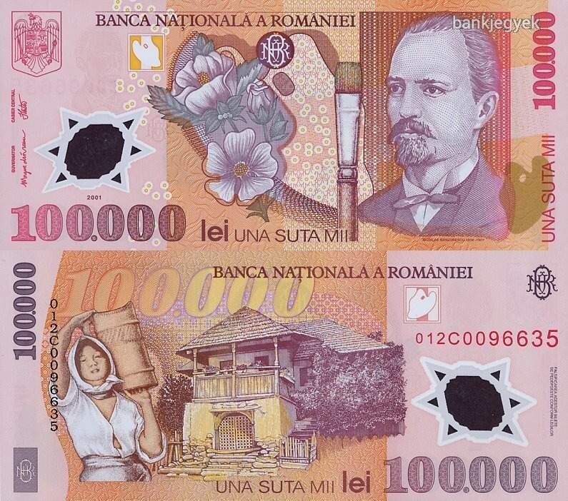 Romania 100.000 lei, 2001