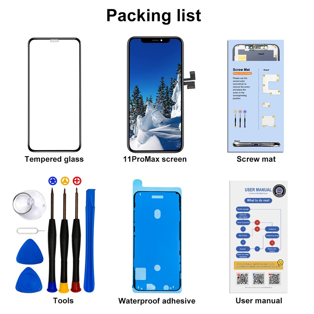 For iPhone 11 Pro Max Incell LCD Display Touch Screen Digitizer Replacement Kit