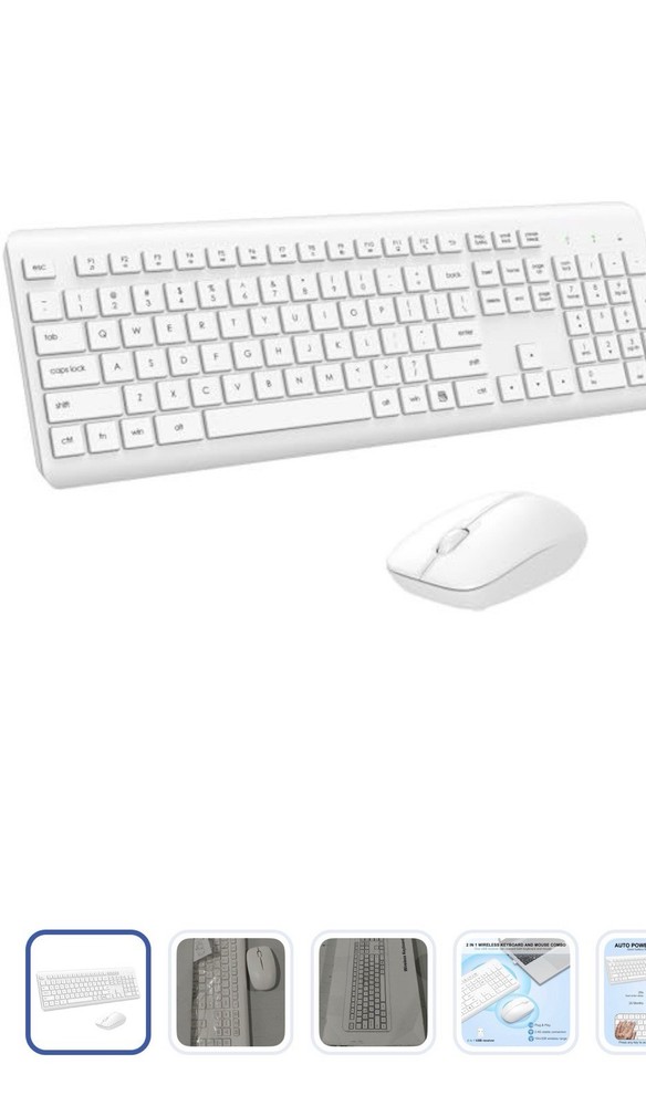 Wireless Keyboard And Mouse Combo MK258, White