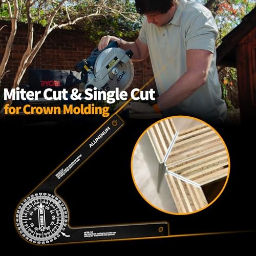 Aluminum Miter Saw Protractor 7" Angle Finder Featuring Precision Laser