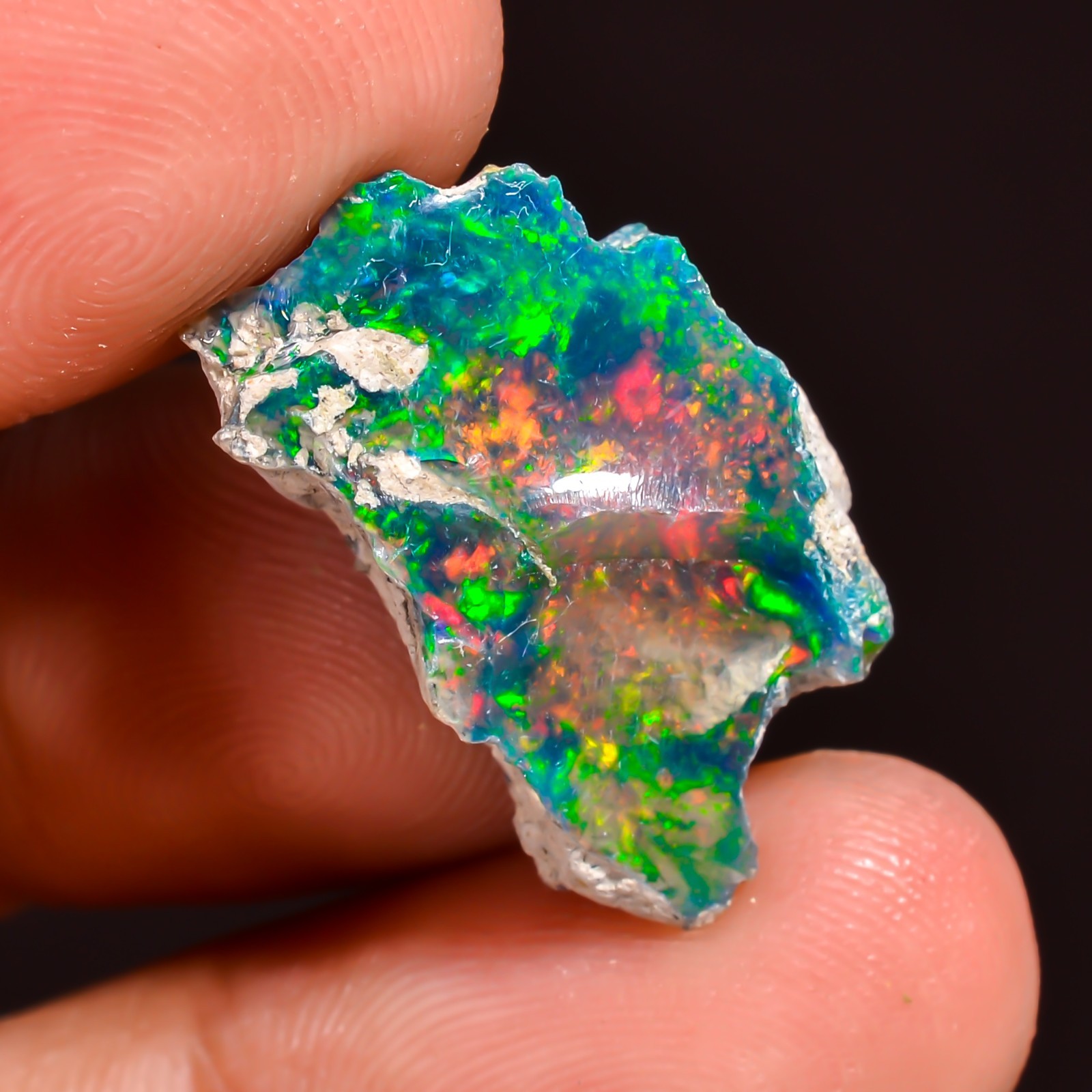 10 Ct Black Ethiopian Opal Rough, Jewelry Grade Welo Opal Rough, Multi Fire Opal