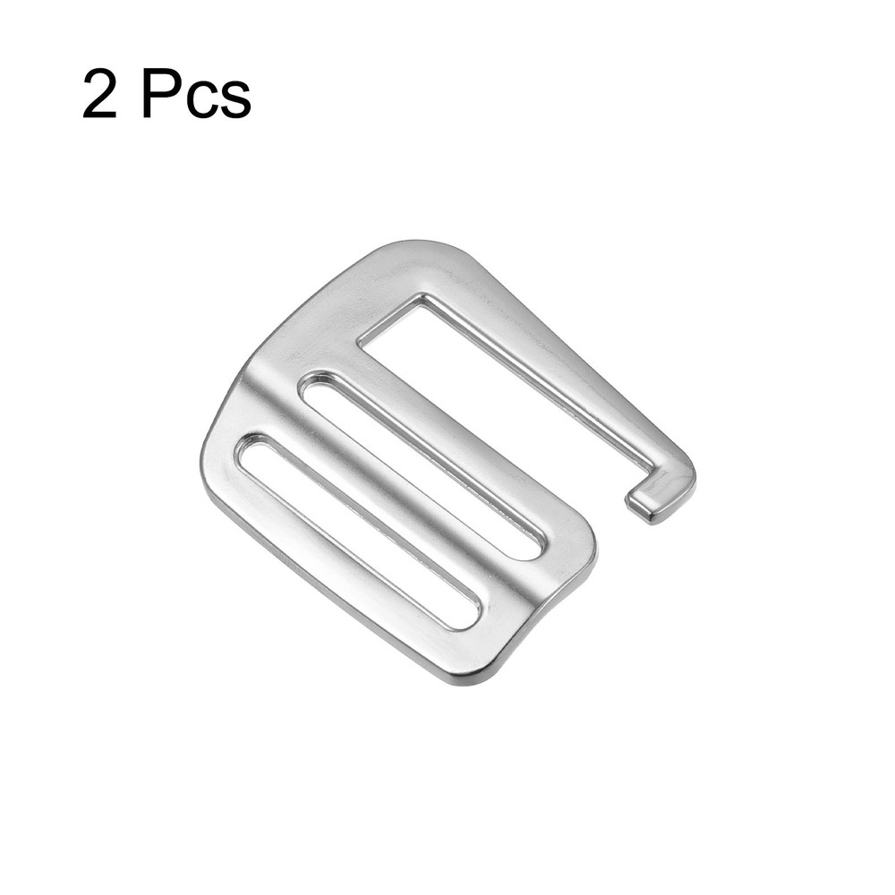 1.26" Webbing Release G Hook Buckle Adjuster for Backpack Strap, 2Pcs Silver