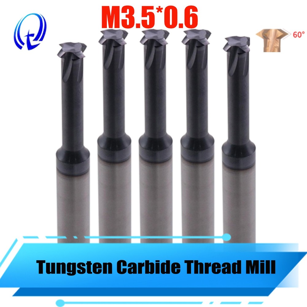 Solid Carbide Thread Mill M3.5x0.6 Single Tooth CNC Cutter for Hardened Steel