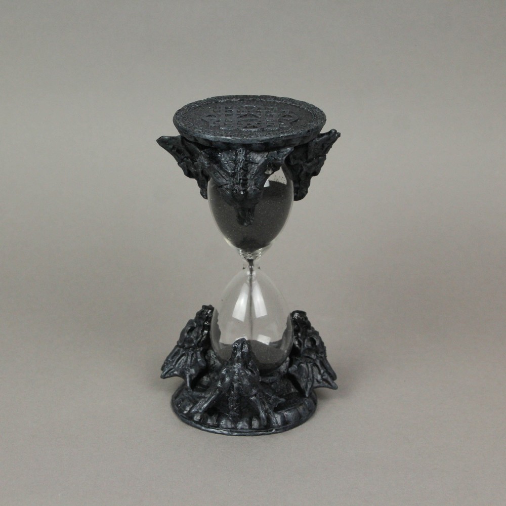 Stone Finish Gothic Medieval Dragon Head Black Sand Timer