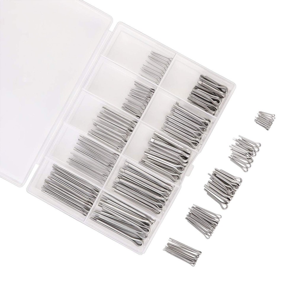 Cotter Pin Assortment 150 Pcs 304 Stainless 15 Sizes