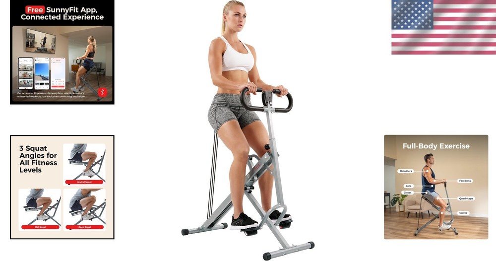 Customizable Squat Angle Options, Row-N-Ride Glute Trainer