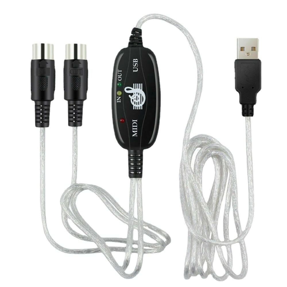 MIDI to USB Cable-Upgrade Professional Plug & Play 16 Channel Interface for K...