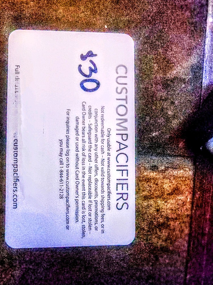 $30 Custom Pacifiers Gift Card