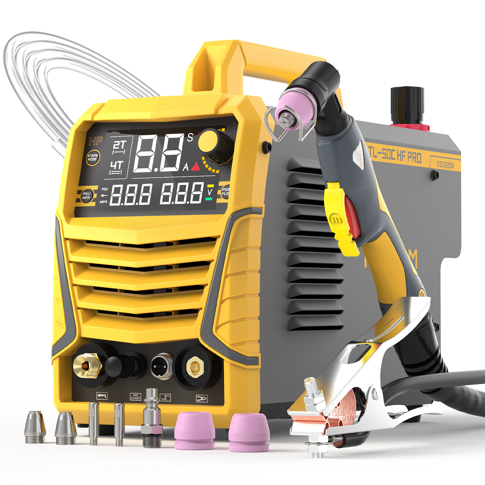 50A Non-Touch Pilot ARC Air Plasma Cutter 110V/220V Post/Flow Gas 1/2" Clean Cut