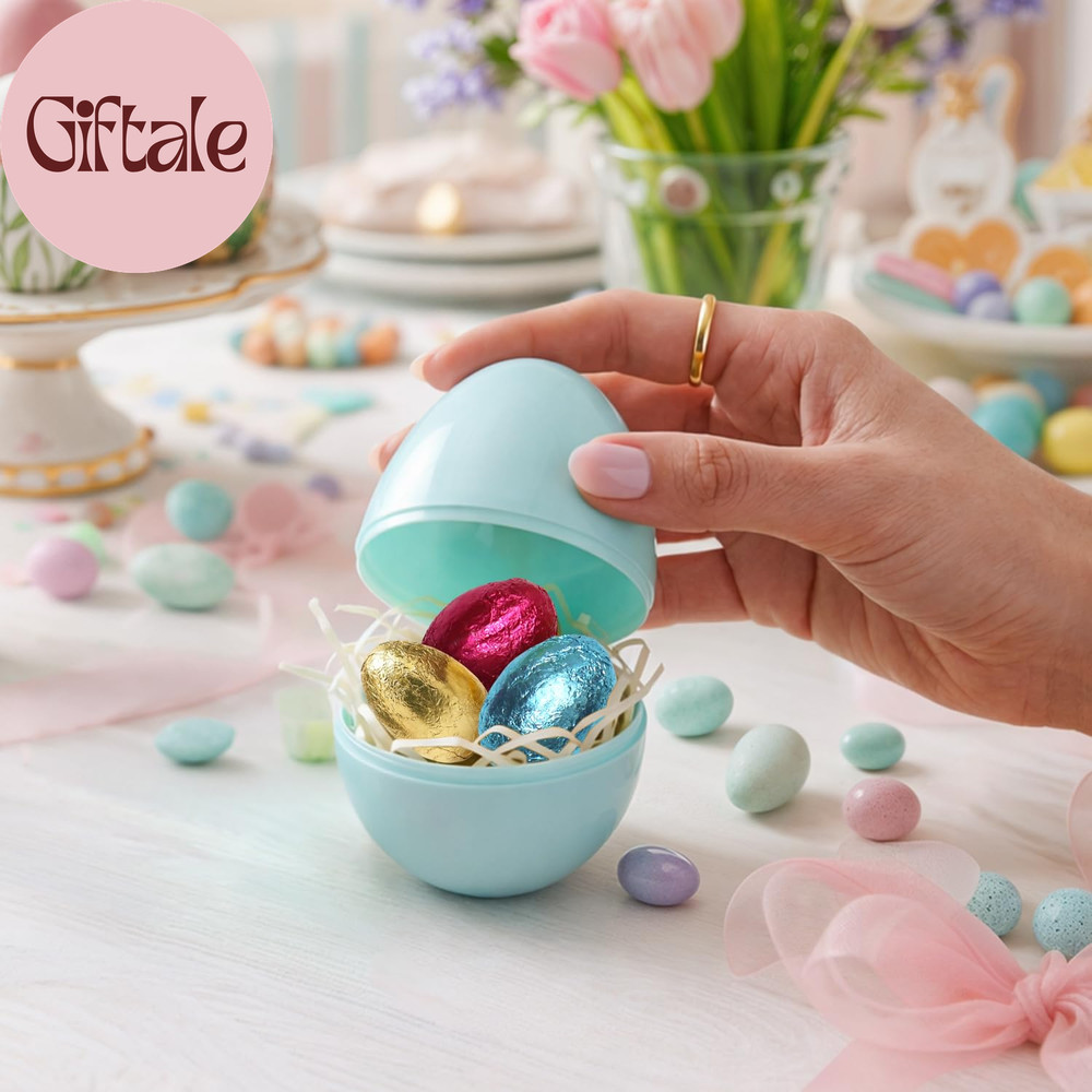Milk Chocolate Easter Eggs Candy - Foil Wrapped Chocolate Candy Eggs for Easter