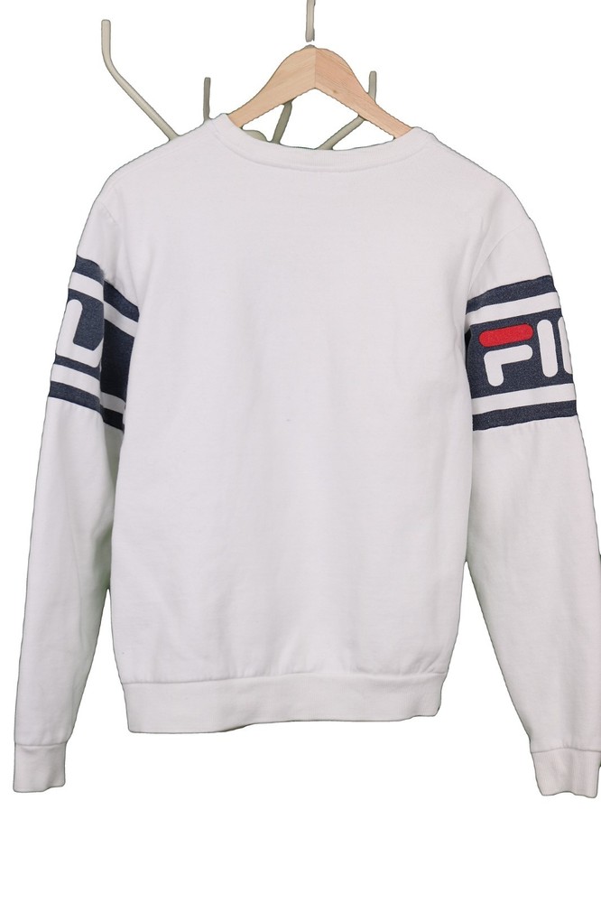 Fila Jumper White Cotton PullOver Medium M 38-40 in