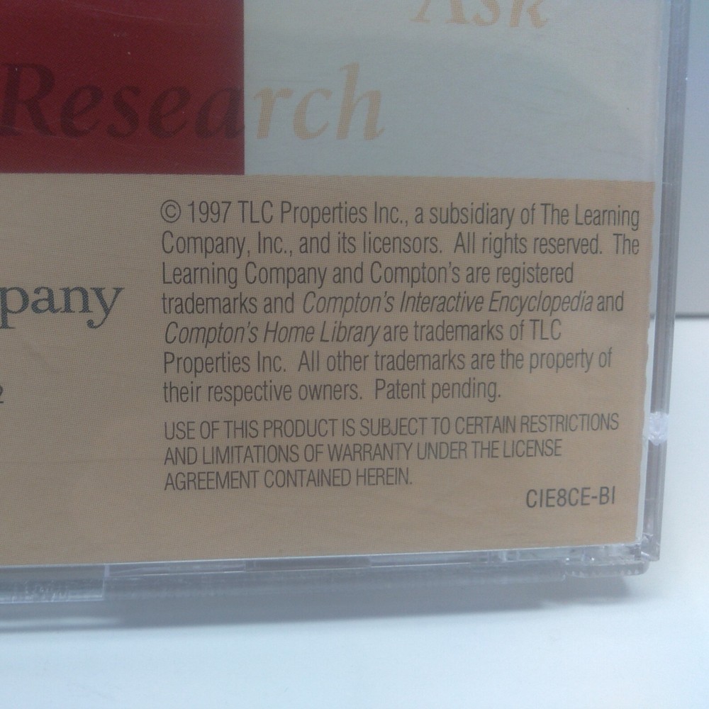 Compton's INTERACTIVE ENCYCLOPEDIA 1998 Version CD ROM Software 90s