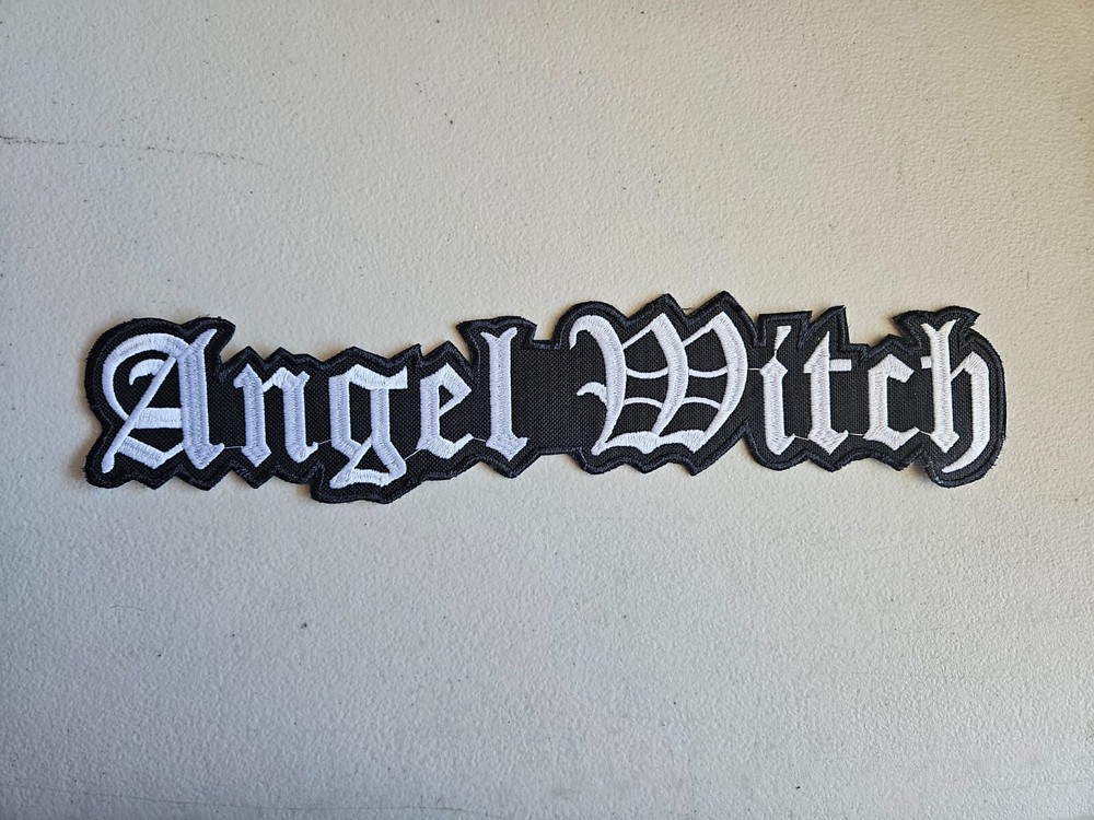 ANGEL WITCH, SEW ON WHITE EMBROIDERED LARGE BACK PATCH