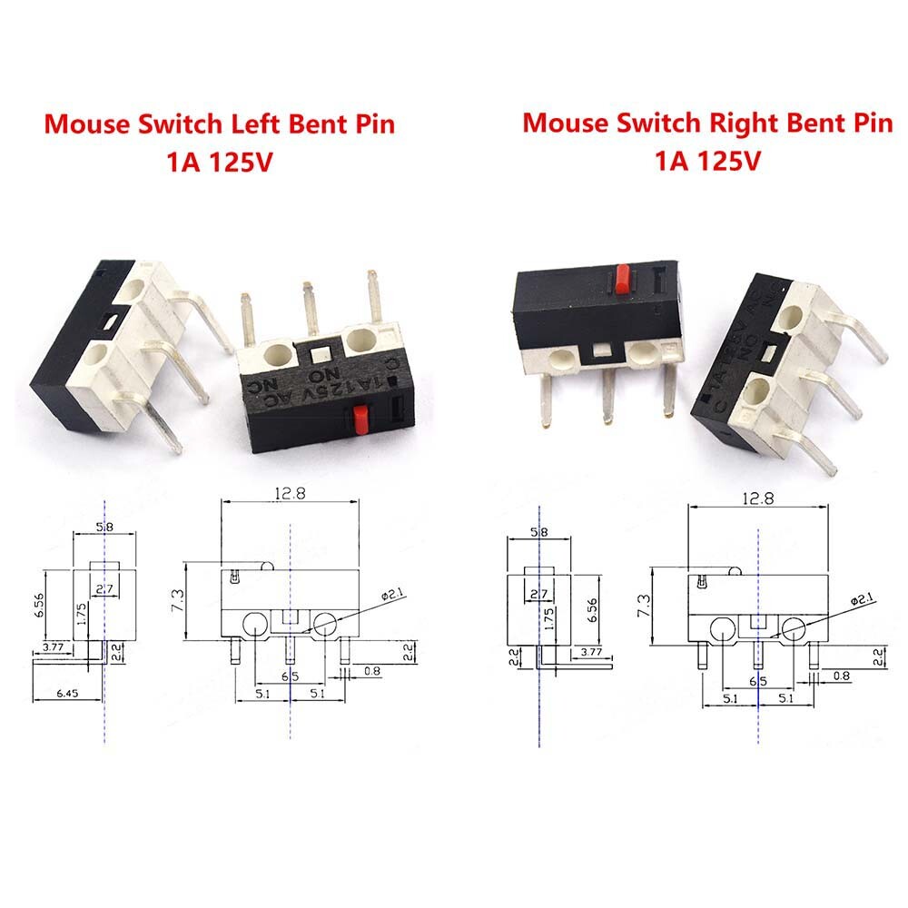 Ultra Mini Microswitch 1A 125V AC Limit Switch Mouse Button or Lever 3D Printer