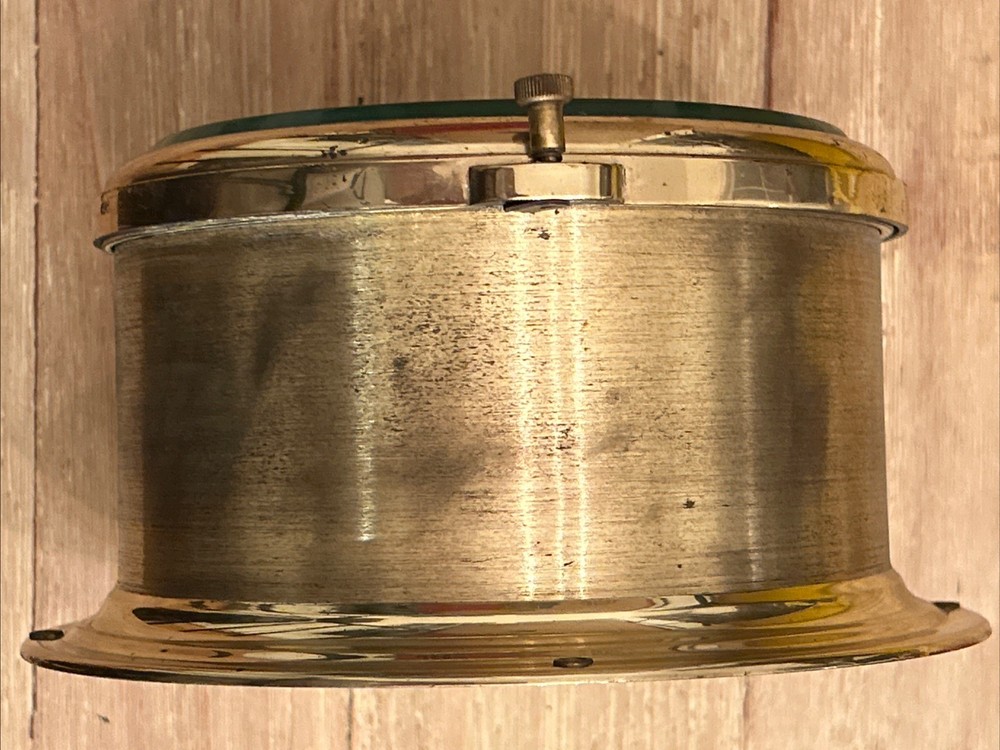VINTAGE SCHATZ GERMAN SHIP’S BELL CLOCK MARITIME (Missing Key)