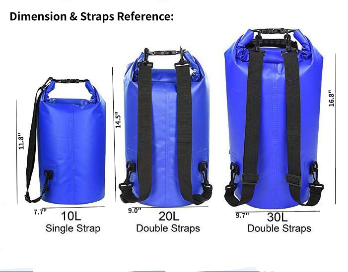 Waterproof Dry Bag Dry Sack 10L 20L 30L Blue Orange Black Rafting Kayak Canoe fl