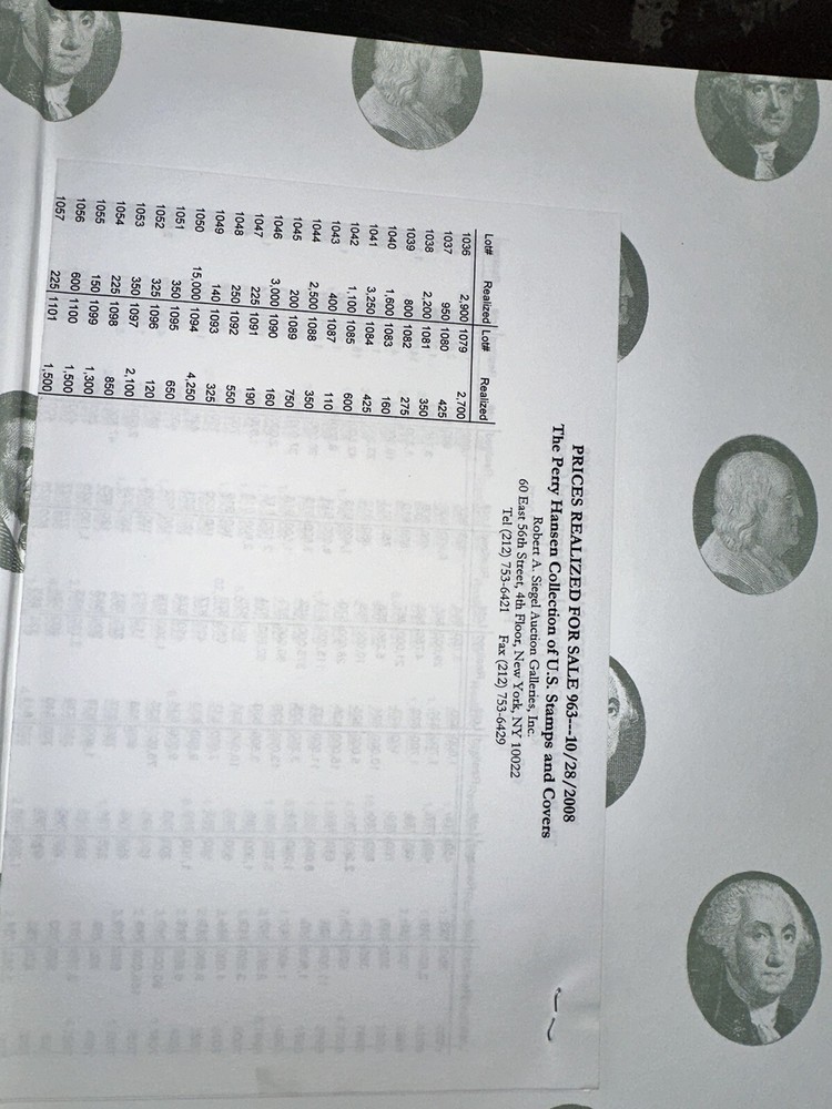 Siegel Sale 963-Perry B. Hansen United States Postage Stamps & Covers