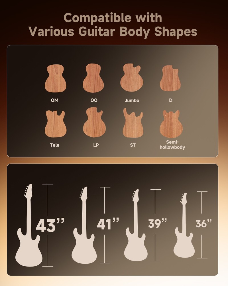 Foldable Solid Wood Guitar Display Rack 56×66cm for Home Studio Use