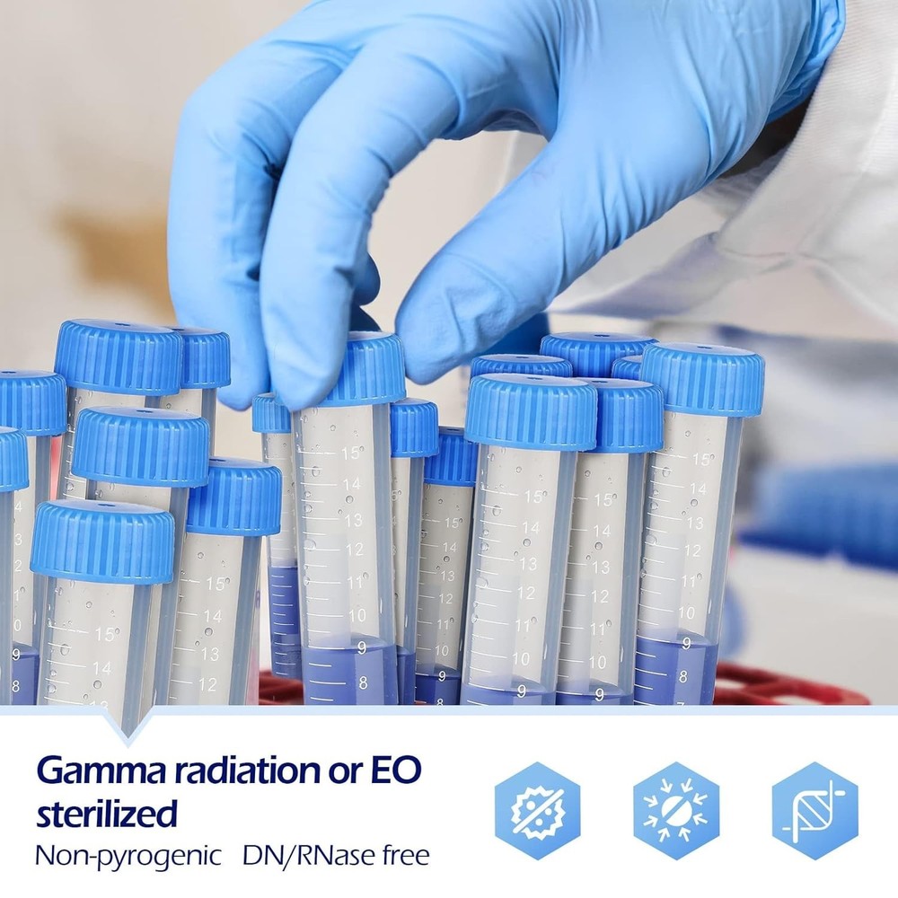 Tubes Sterile Plastic Tubes with Screw Caps Polypropylene Conical Container ...