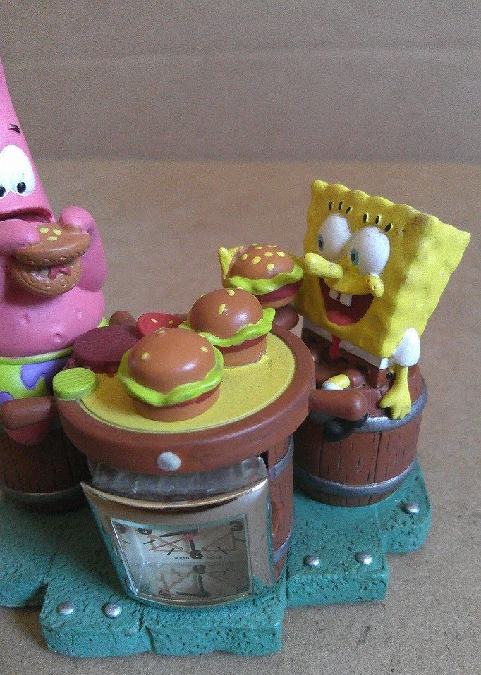 2002 SpongeBob SquarePants Collectible Mini Clock By Viacom/ Nickelodeon