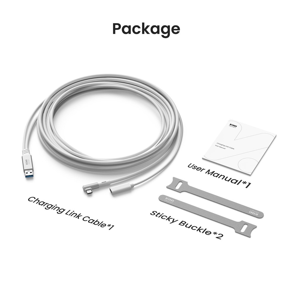 KIWI design Link Cable with Charging 16FT Compatible Meta Quest White