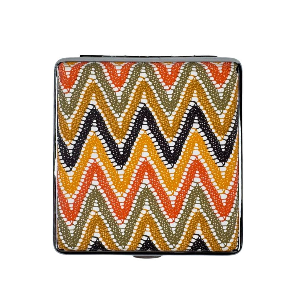 4 Pack King Size Waves Leather Printed Cigarette Case Double Sided