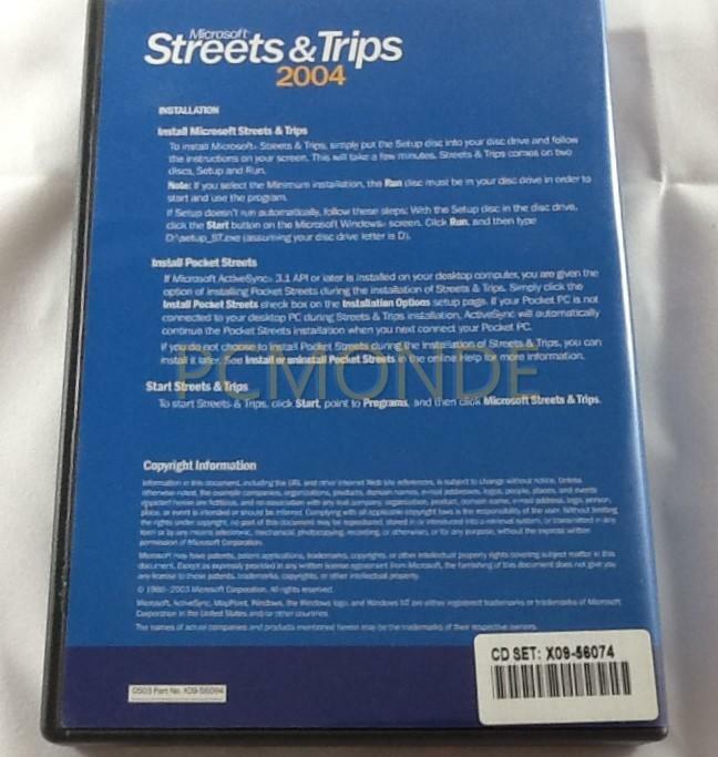 Boxed US Microsoft MS Streets & Trips 2004 (B17-00096)