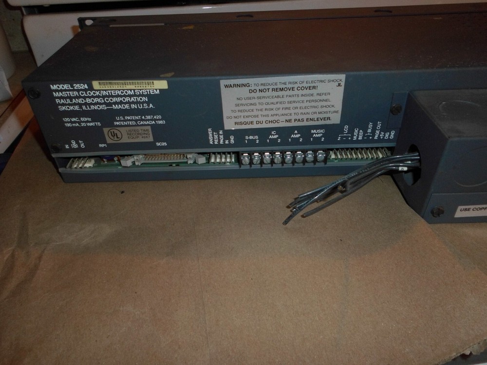 RAULAND MODEL 2524 MASTER CLOCK WORKING