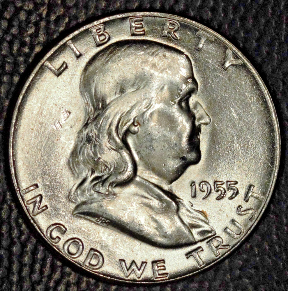 1955 Franklin Half Dollar,  Choice BU+, Bugs Bunny