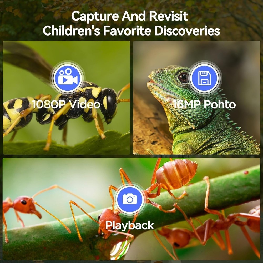 Discover Science with P30 Kids Microscope - 2" LCD & Rechargeable Battery
