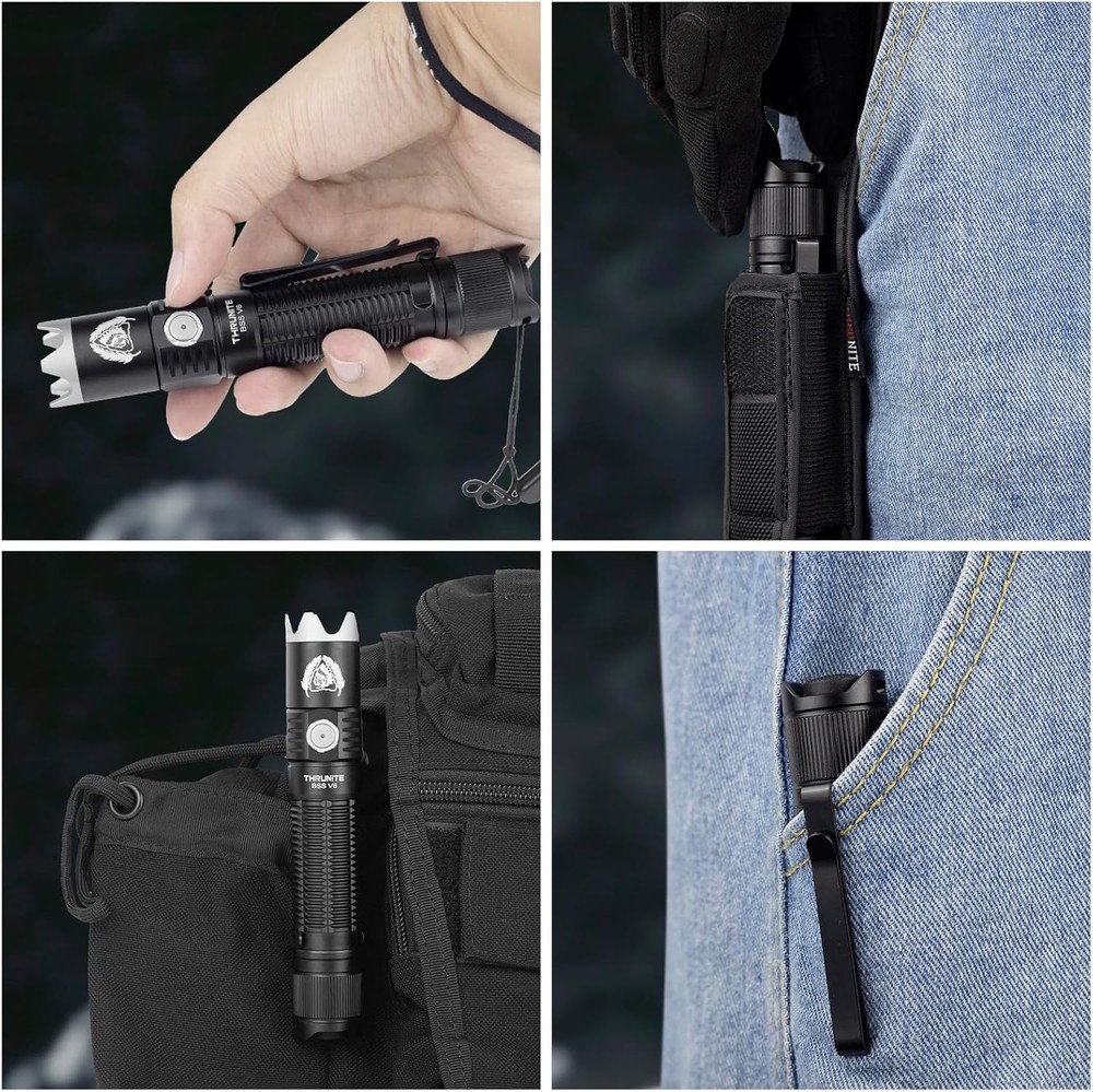 ThruNite BSS V6 Black Scout Survival Customized Edition EDC Flashlight, USB-C...