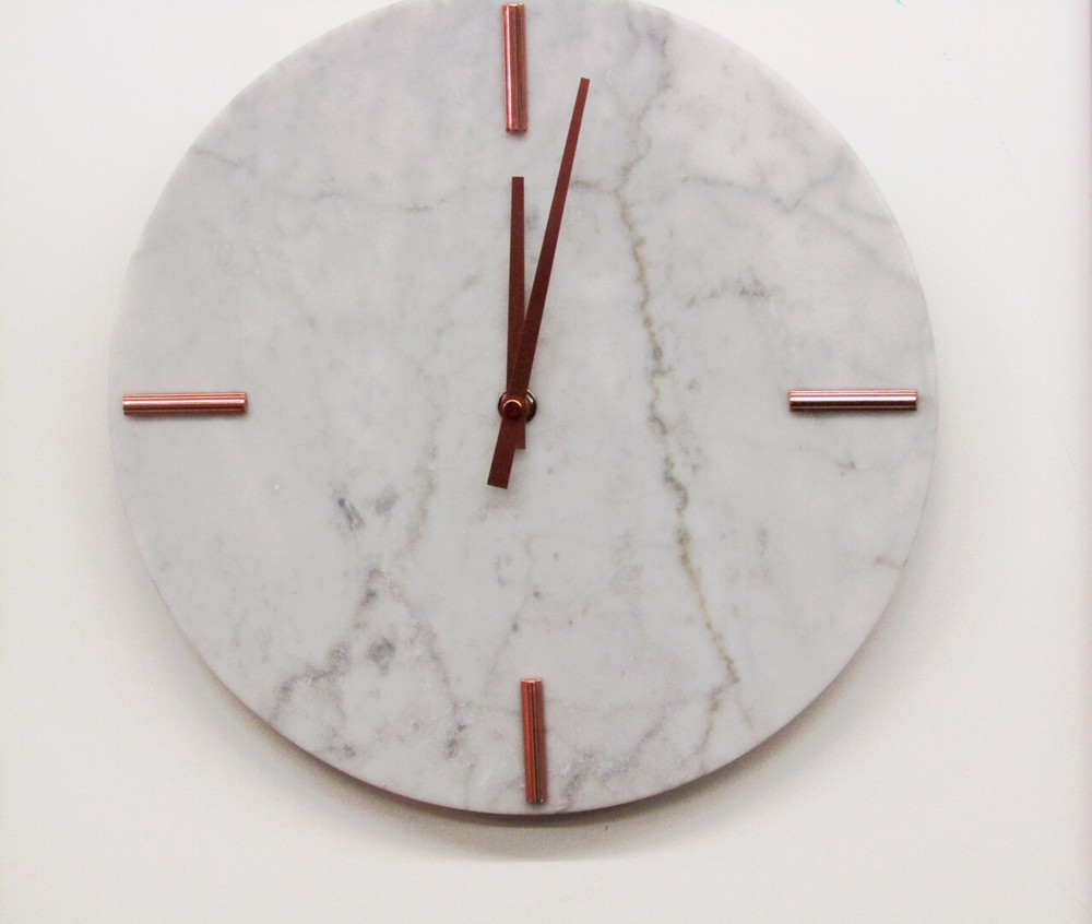 HERMLE HM 31002 NEW 12" ALL MARBLE ROUND NON CHIMING WALL CLOCK